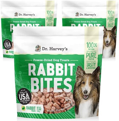Dr. Harvey's Rabbit Bites Freeze-Dried Dog Treats, 7 oz (3-Pk)