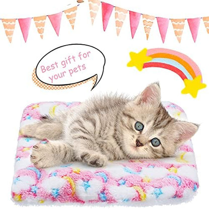 Jetec 4 Pcs Guinea Pig Bed Pads Moon and Star, 10 x 11 Inch Plush Mat