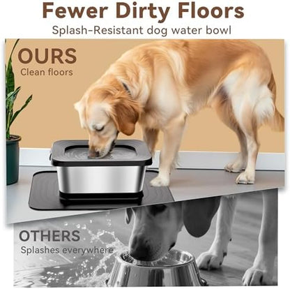10L No Spill Dog Water Bowl Stainless Steel for Messy Drinkers