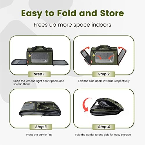 Pawaii Cat Carrier Airline Approved Expandable Breathable Safety Leash