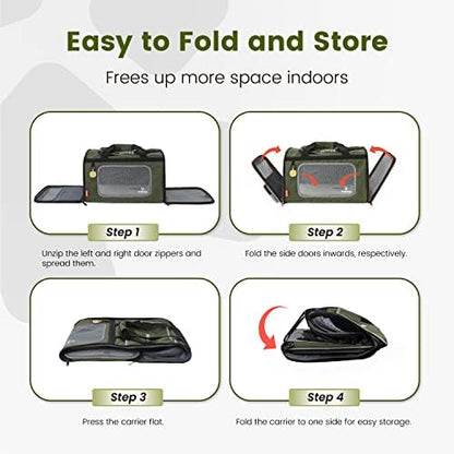 Pawaii Cat Carrier Airline Approved Expandable Breathable Safety Leash
