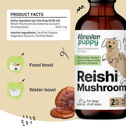 Forever Puppy Reishi Mushroom for Dogs - Immune Support - 2 oz