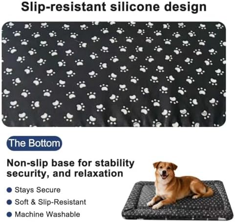 Dog Crate Pad Washable Cat Dog Pet Bed for Crate kennel Small Mat 24in Blue