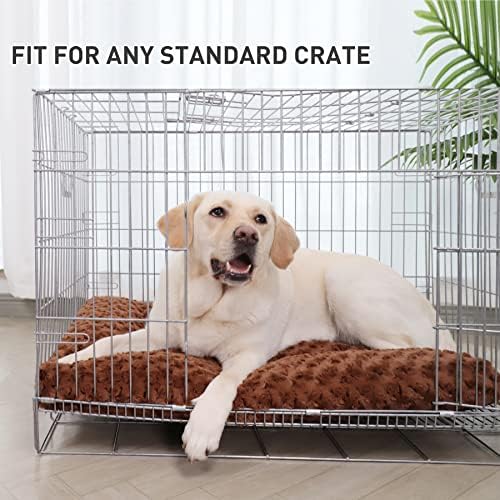 KSIIA Washable Dog Beds Large Sized Dog Crate Bed Pet Mat 41"x27" Brown