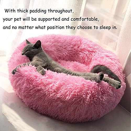 Dog Bed for Small Dogs & Cats, 24 Inch Medium Fluffy Washable Donut Bed
