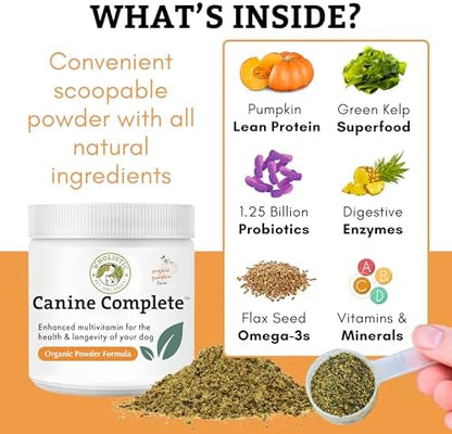 Organic Dog Vitamins with Organic Pumpkin Protein, 1 Lb, 45 Scoops