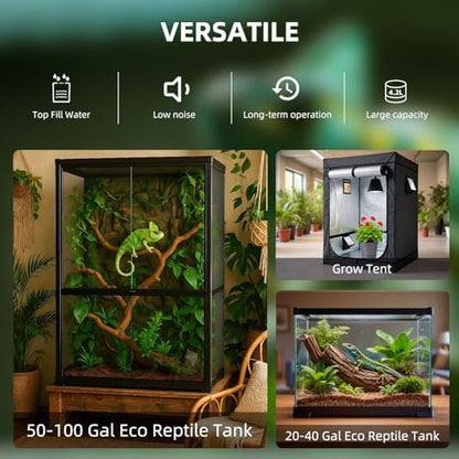 Coospider 4.2L Top Fill Reptile Humidifier, Fogger Mister for Reptiles Tank, Terrariums Humidifiers with Extended Hose/Tube, Reptile Misting System for Reptiles Amphibians Herps Vivarium