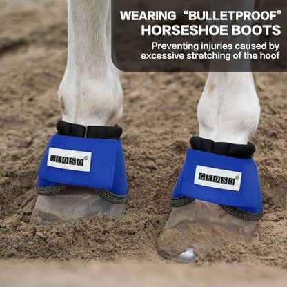 GEOSO Bell Boots for Horses,Ballistic Overreach Horse Boots | Superb Protection, Durability&Comfort,360 Degree Wrap
