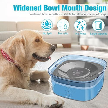 UPSKY 70oz Dog Water Bowl, No Spill Slow Drinking Feeder for Messy Drinke
