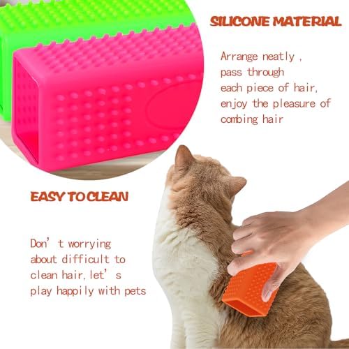 2pcs Pet Dog Cat Hair Remover, Pet Hair Removal Tool, Hollow Cleaner Brush for car，Interior, Furniture, Sofa (green and pink)
