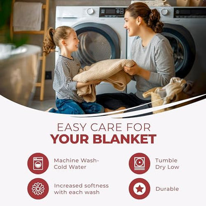 Superior Cotton Blanket, Lightweight, Breathable Bedding, Throw, Burgundy