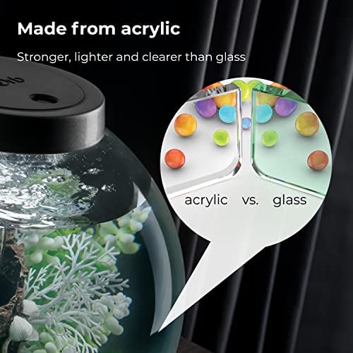 biOrb Classic 30 Acrylic 8-Gallon Aquarium with White LED Lights Modern Tank for Tabletop Display, Silver