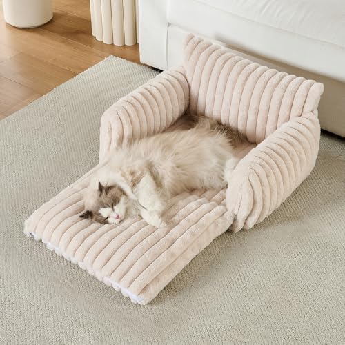 Hollypet Cat Bed Small Dog Orthopedic Couch Beds for Pets up to 20 lbs
