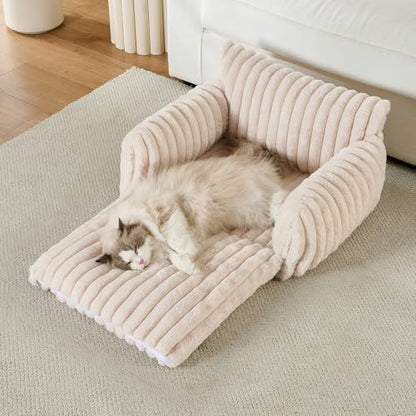 Hollypet Cat Bed Small Dog Orthopedic Couch Beds for Pets up to 20 lbs