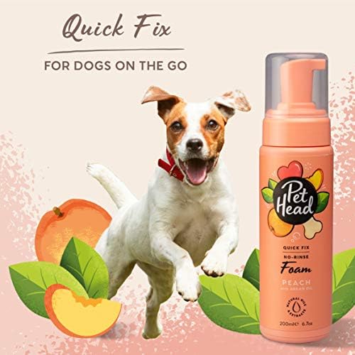 Pet Head Quick Fix Dog Grooming Foam | Peach Scent | 6.7 fl. oz.