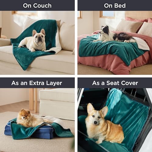 Bedsure Waterproof Blanket for Bed Soft Sherpa Fleece Throw,Queen 90x86