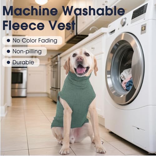 IECOii Small Dog Sweater,Stretch Fleece Vest - Green, Medium