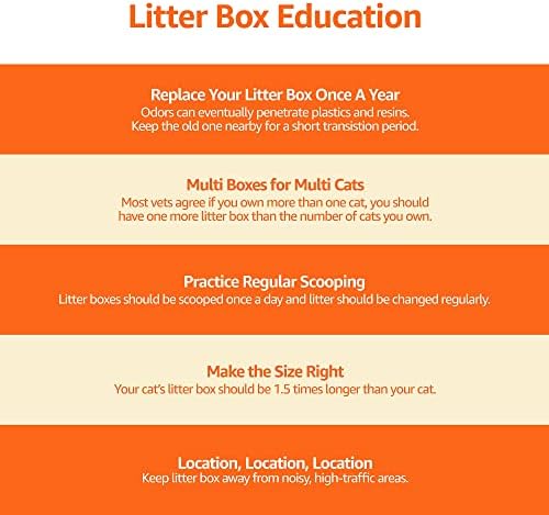 Amazon Basics No-Mess Hooded Enclosed Cat Litter Box with Odor Control and Swinging Door, Standard, 21" x 16" x 15", Multicolor