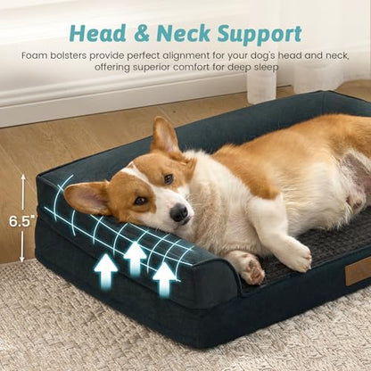 COZY KISS Orthopedic Dog Bed for Medium Small Size Dogs, U Shaped 30x20 in