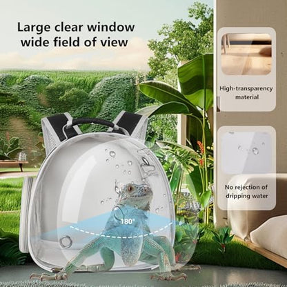 Portable Travel pet Backpack Carrier with Self Warming Pet Bed Set, Guinea Pig Carrier for 2,Reptile Travel Carrier for Lizards Sugar Glider Hedgehog Rat Parrot Birds Breathable Hangbag