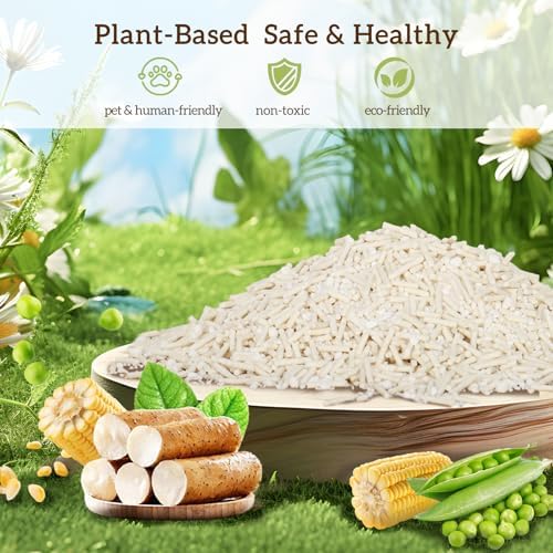 EZSKUUP Non-Stick Bottom Tofu Cassava Cat Litter, Ultra Clumping 2Pack,18Lb