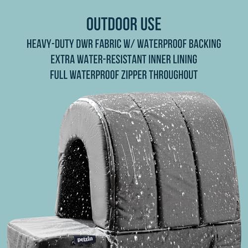 PELZIN Orthopedic Dog Bed House - Outdoor Waterproof Dog Tent with Washable Removable Cover - Durable Indoor Pet Cave Bed for Extra Large Breeds & Fits 42-Inch Crate - 41"x27", Charcoal