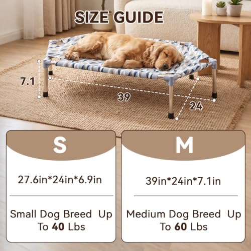Elevated Dog Bed, Raised Cooling Dog Bed, Outdoor Dogs Cot Medium, Pet Cot