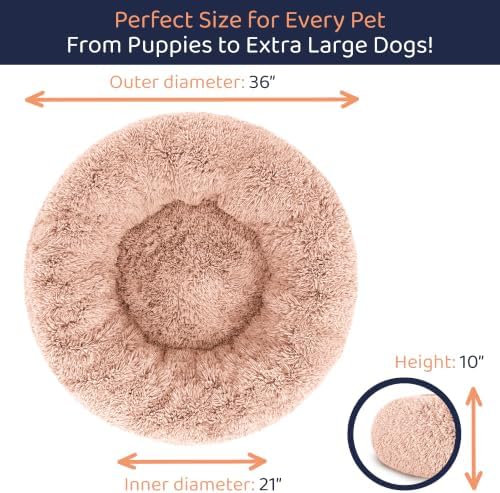 Calming Donut Dog Bed for Small Dogs, Round Dog Bed for Medium & Large Dogs