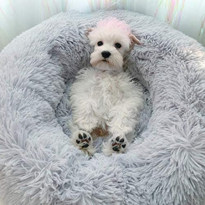 Dog Bed for Small Dogs & Cats, 24 Inch Medium Fluffy Washable Donut Bed