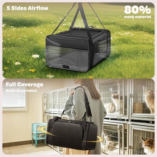 Top and 2 Sides Expandable Cat Carrier 18x13.5x9.5 TSA Airline Approved