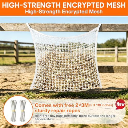Slow Feed Hay Net, 2 PCS Large Capacity Hay Bags for Horses, Easy-to-Hang