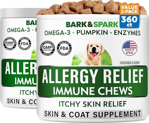 Dog Allergy Relief Chews - Skin Health & Anti-Itch Supplement with Omega-3