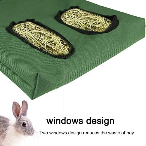 Rabbit Hay Feeder Bag Hanging Hay Rack (Purple, 2 Windows)