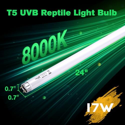 2-Pack UVB Reptile Light 10.0 Bulb 17W T8 Fluorescent Desert Lamp UVA for Bearded Dragon Tortoise Reptile & Amphibian
