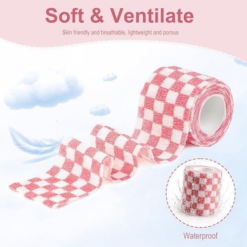 Vet Wrap Cohesive Bandages, Self-Adhesive Bandage Wrap, Breathable Non-Woven Self Adherent Tape for Pet Dog Leg Paw Wound, Horse, Cat, First Aid & Ankle Sprain, 2 Inch (6 Rolls)