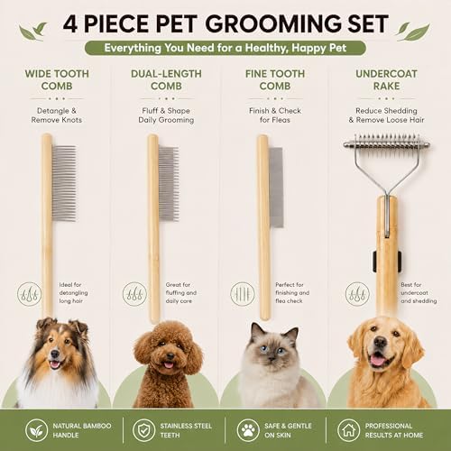 Cat Brush for Long Haired Cats - Long Hair Cat Brush & Comb Tool