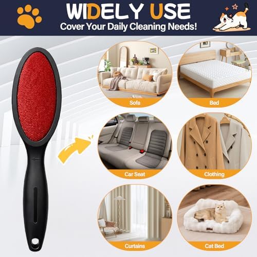 Lint Brush for Pet Hair, Double Sided Reusable Lint Remover, 2 Pack