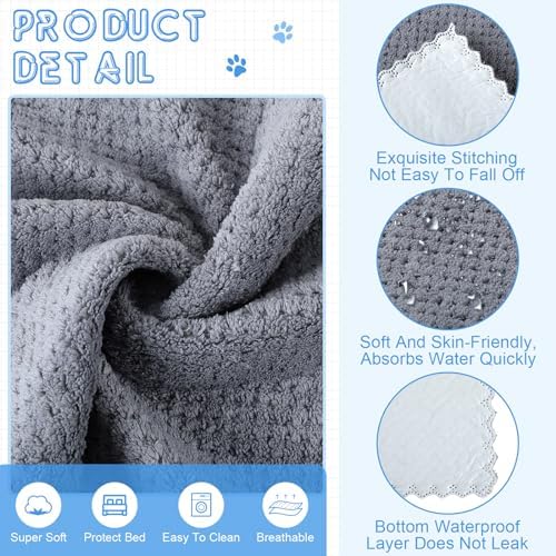 VitalCozy 10Pcs Guinea Pig Cage Liner Washable, Grid, 18x24 Inch, Gray