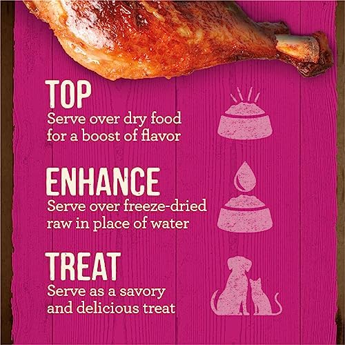 Merrick Grain Free Bone Broth, Premium Human Grade and Gluten Free Dog and Cat Food Topper Pouches, Turkey - 16 oz. Pouch (Pack of 3)