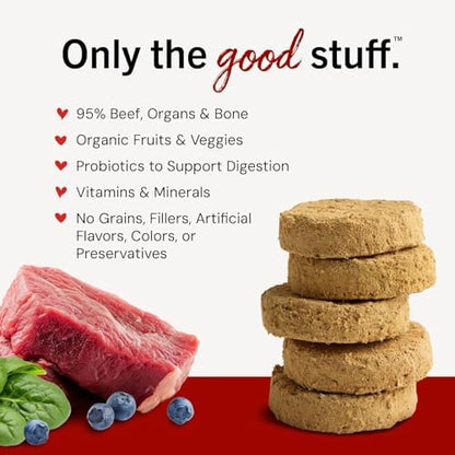 Stella & Chewy's Freeze-Dried Raw Dinner Patties - Beef Recipe - High Protein Grain-Free Puppy & Dog Food - Perfect for Picky Eaters - 25 oz,(Pack of 2)