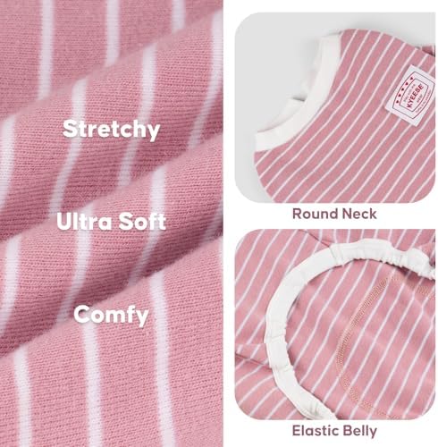 KYEESE Striped Dog Pajamas for Small Dogs Stretchy Onesie for Daily Wear