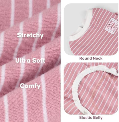 KYEESE Striped Dog Pajamas for Small Dogs Stretchy Onesie for Daily Wear