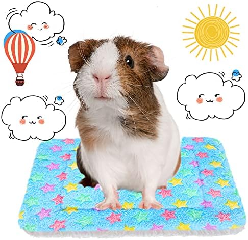 Jetec 4 Pcs Guinea Pig Bed Pads Cute Pattern, 10 x 11 Inch Plush Mat
