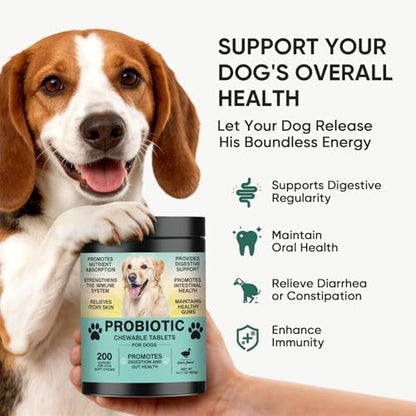 Probiotics for Dogs Gut Digestive Health Probiotic Chews 200 Ct Duck