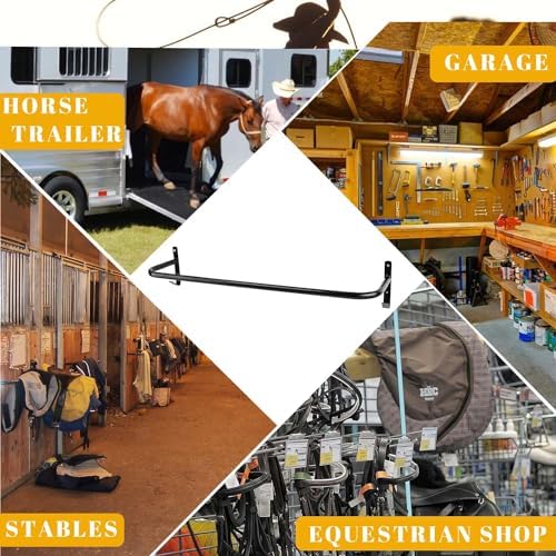 1Pcs Blanket Rack with Bridle Hooks, Wall Mounted Removable Horse Blanket Bar, 34 Inch
