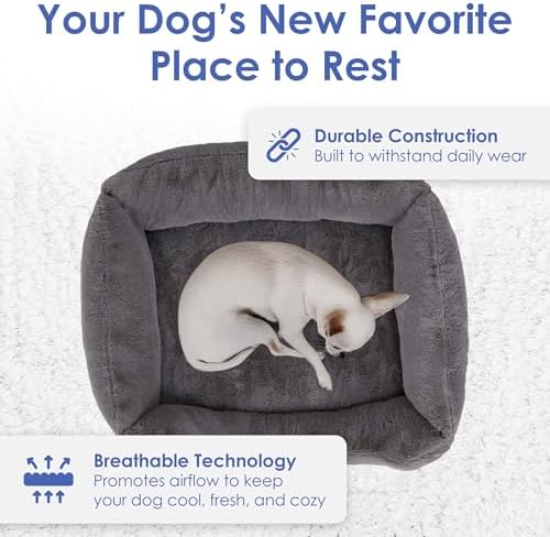 AKC Plush Cuddler Dog Bed, Low-Profile Entrance, Medium Dogs, Gray, 30"