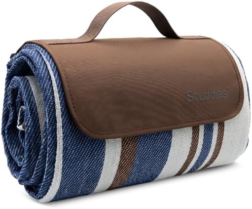 scuddles 60" x 80" Extra Large Outdoor Picnic Blanket – Waterproof, Foldable Travel Mat for Beach, Camping, Grass, Lawn, Park – Dual Layer, Sand-Free, Soft Throw Rug Fits 4 Adults, Summer Accessories