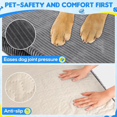 Loiion Dog Car Bed, Non-Slip Backseat Extender Pet Mat 50"x24.6"x4"