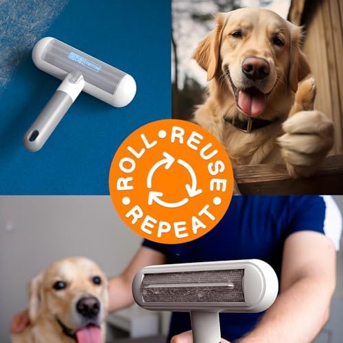 Triton Pet Hair Removal Tool w/Fur Trapping Compartment, Gray/White