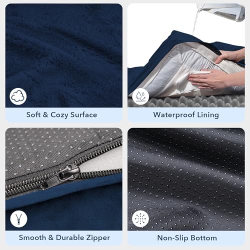 Jumbo Waterproof Dog Bed for Extra Large Size Dogs with Bolster